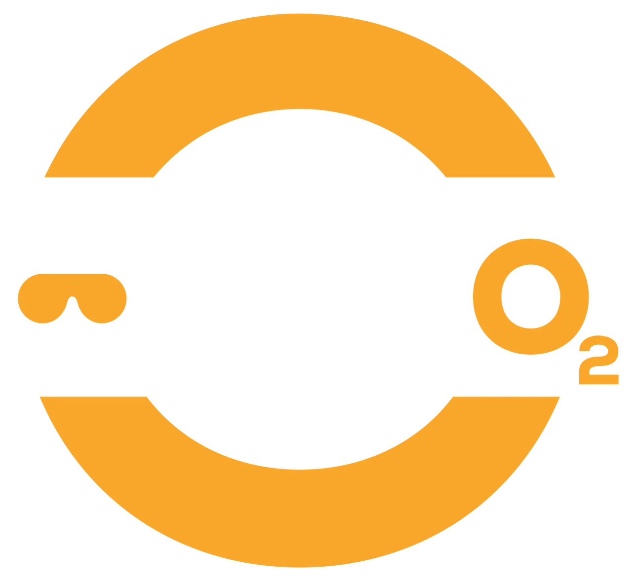 BuceO2 logo: the word buceo with a diving mask in the b, inside an orange ring, with a subscript 2