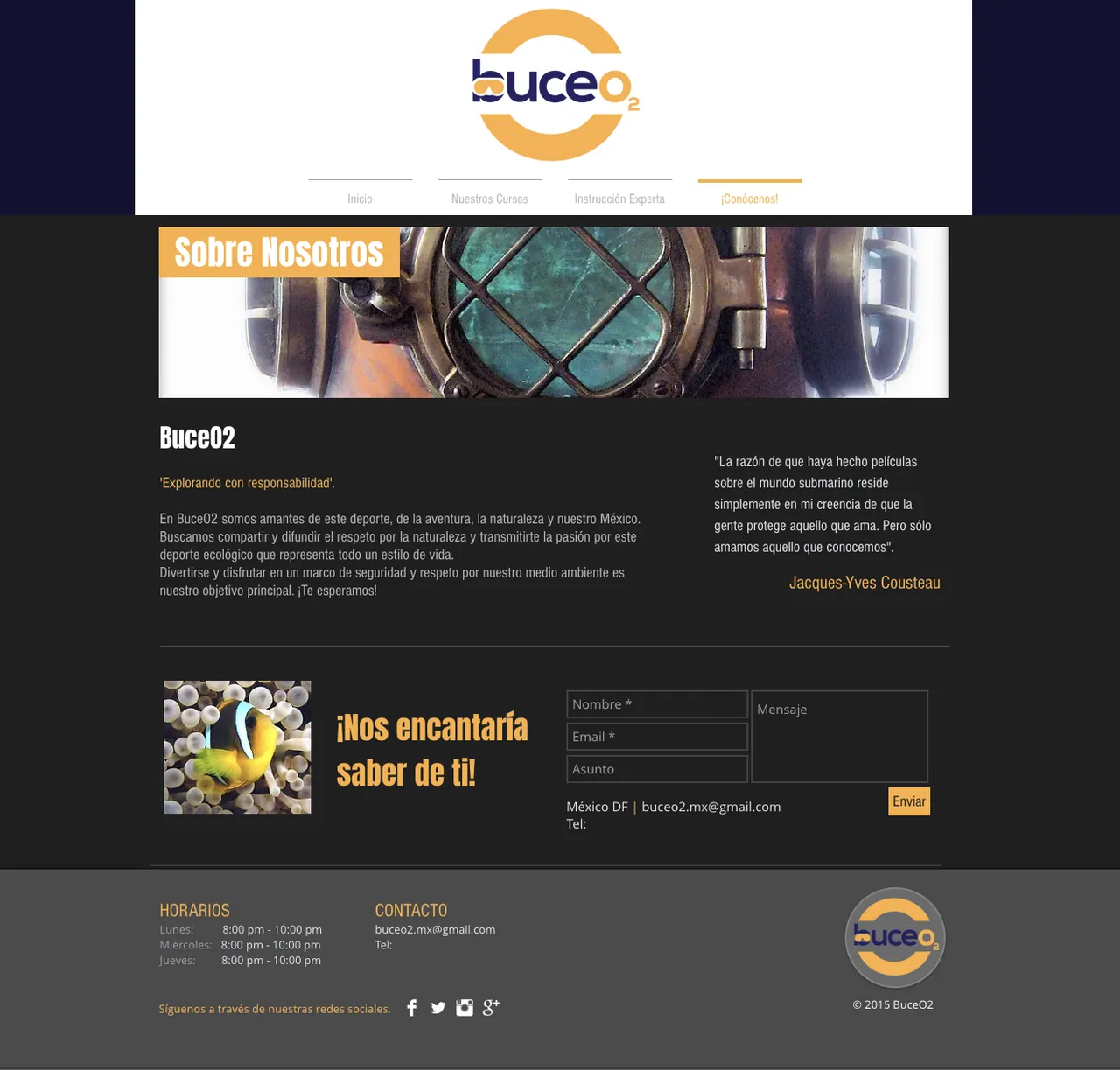 BuceO2 website About page