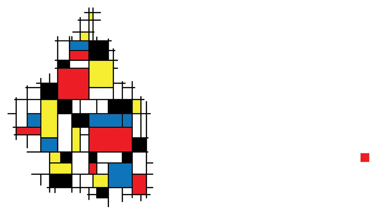Larte logo: a Mondrian-style silhouette of Mexico City beside the wordmark LARTE, with the line Teatro, Cine, Musica, Danza, Museos