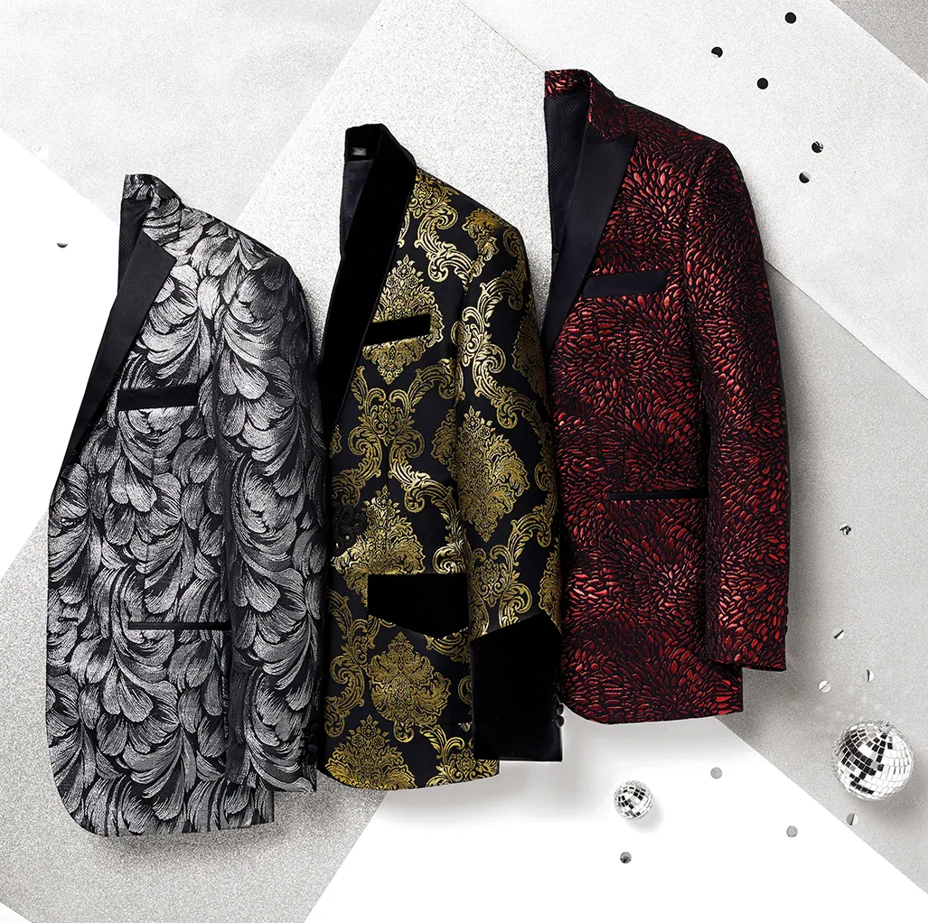 Still life of a printed jacket and waistcoat