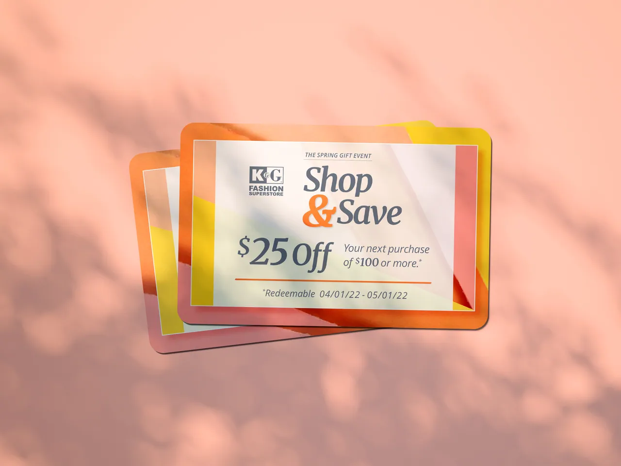 Shop & Save $25 coupon cards