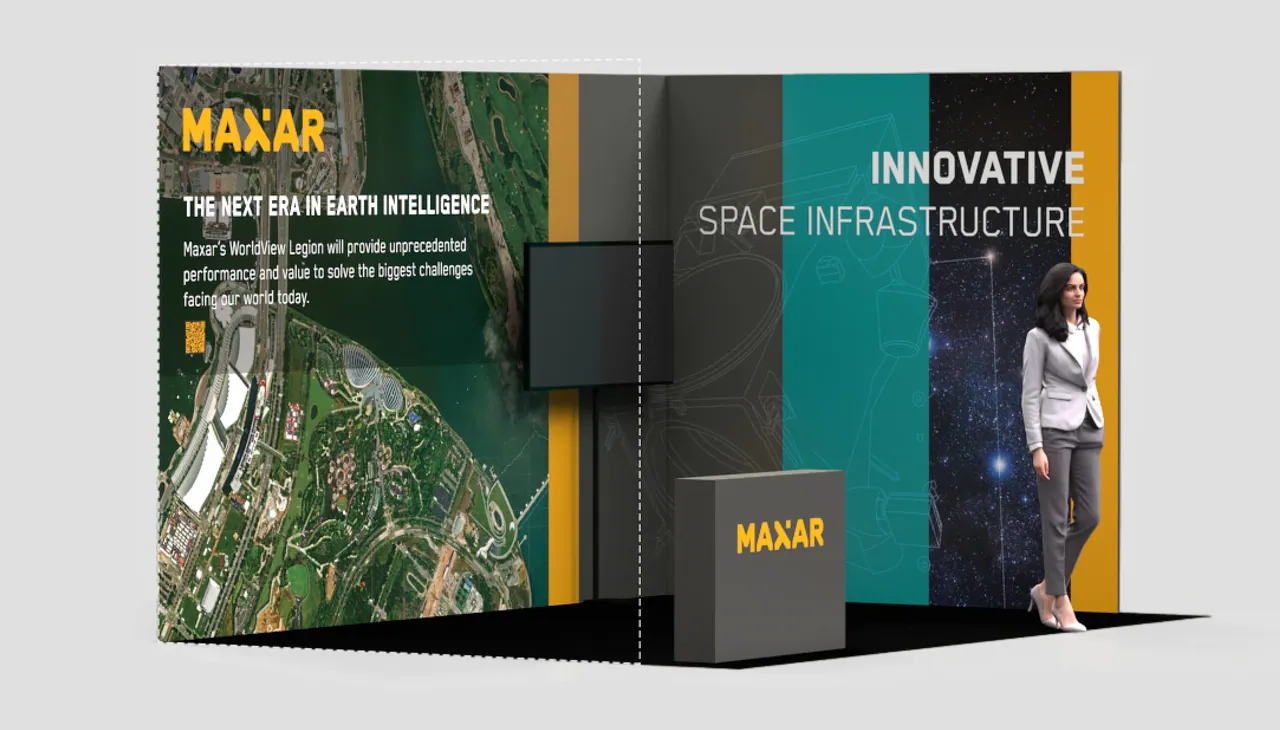 Booth rendering, right view: Innovative Space Infrastructure