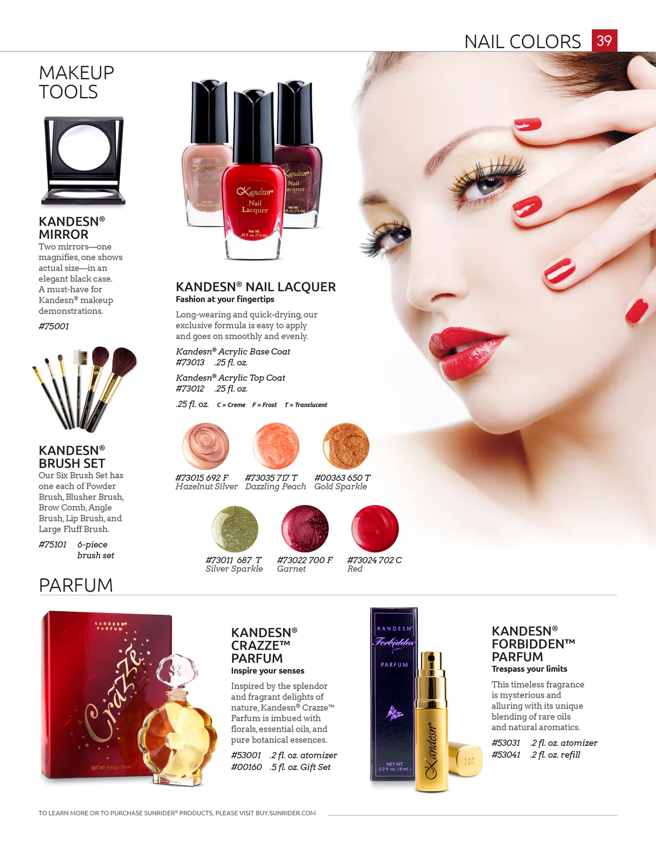 English catalog page, nail colors and fragrance