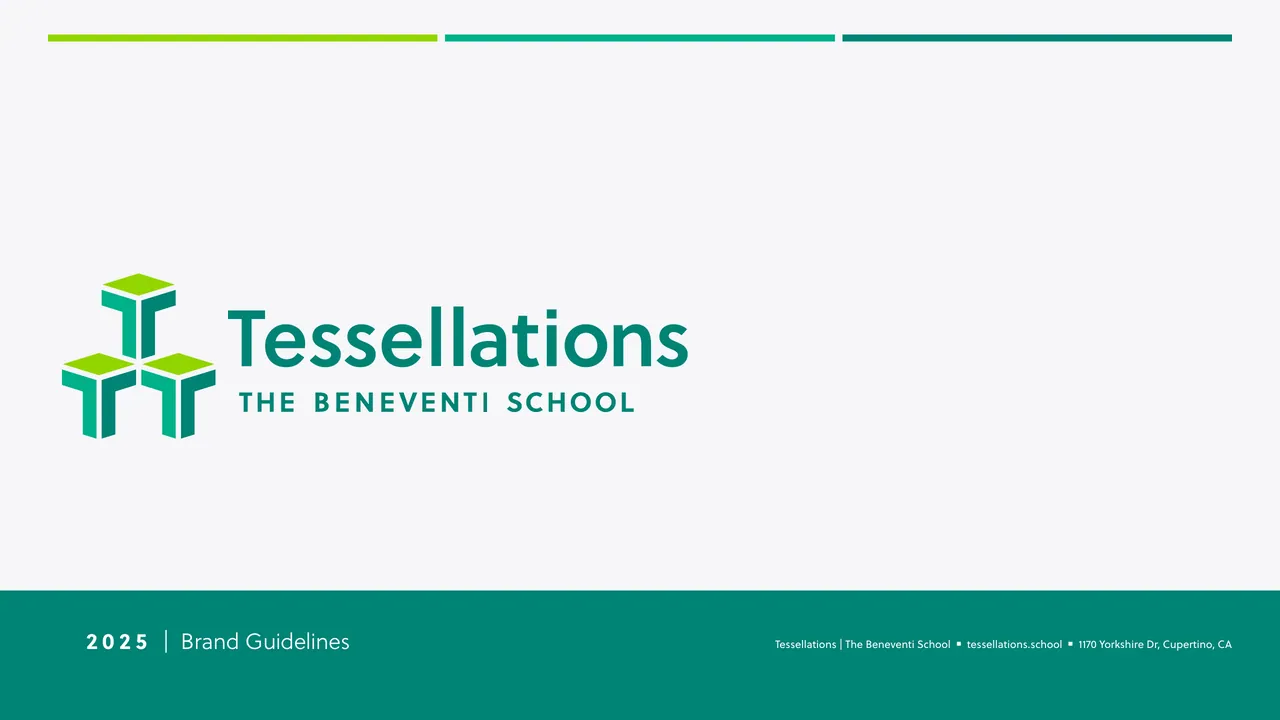 Guidelines cover with the Tessellations logo above a teal band