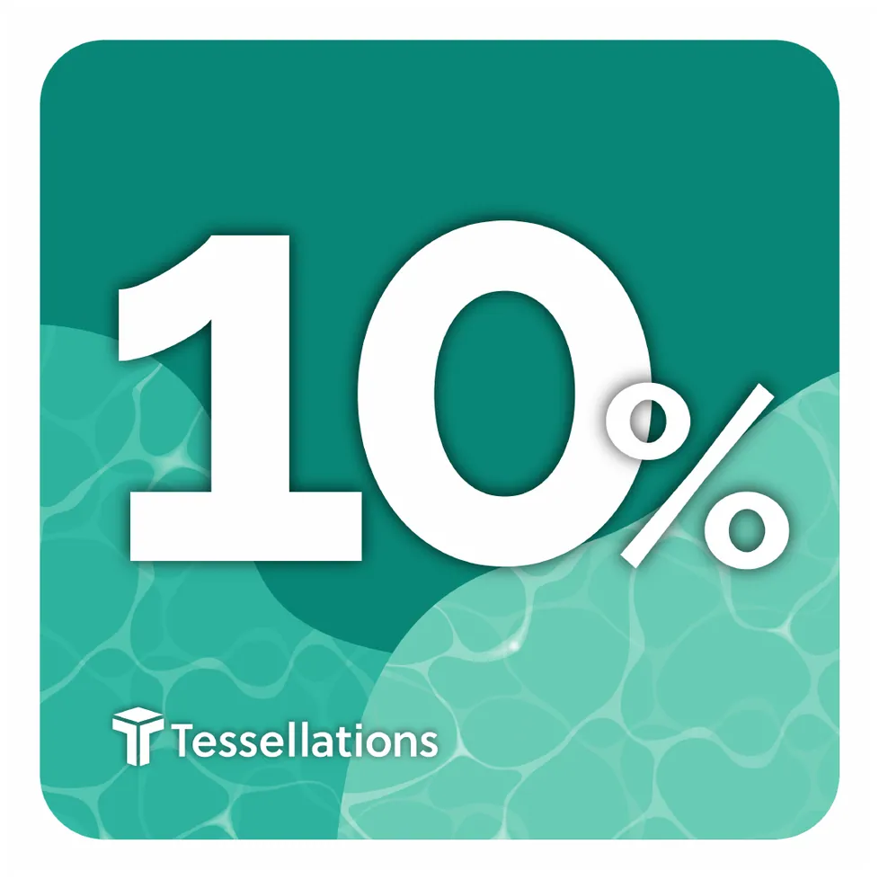Milestone sign: 10% family participation, white numerals on teal with water ripples