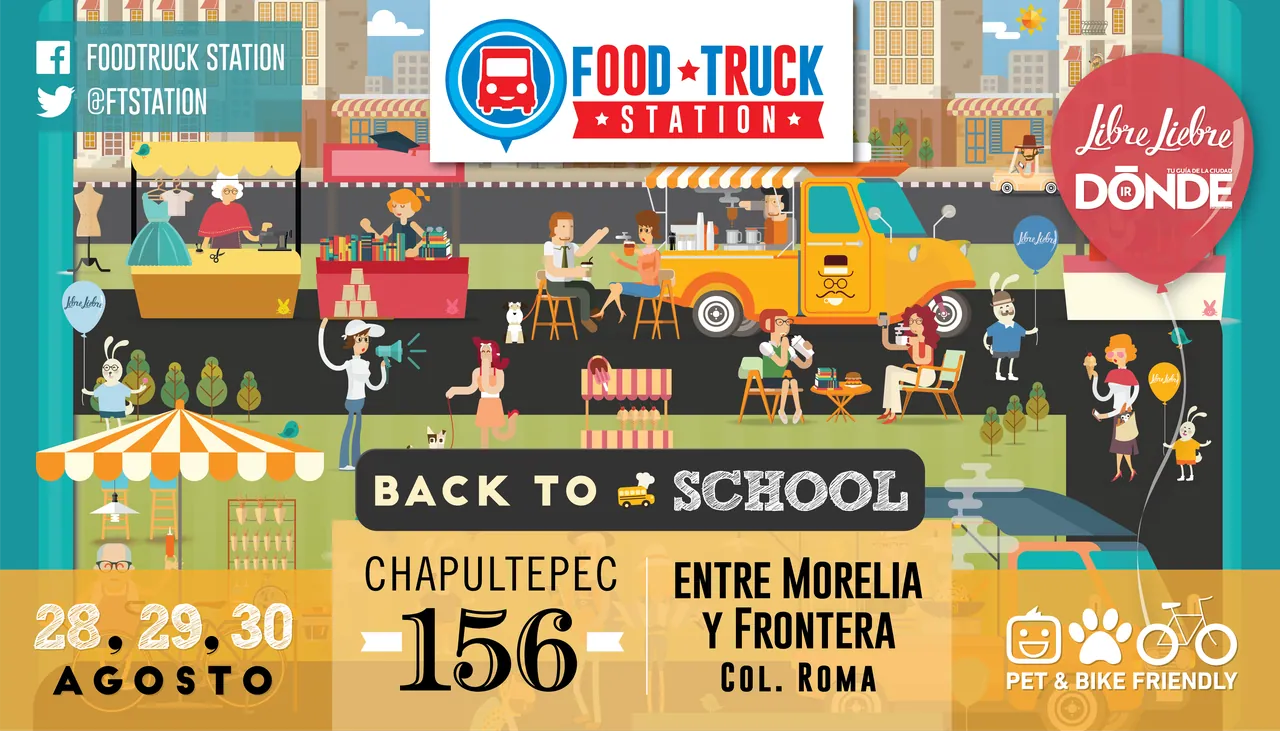 Billboard artwork: the illustrated park above the Back to School title and event details