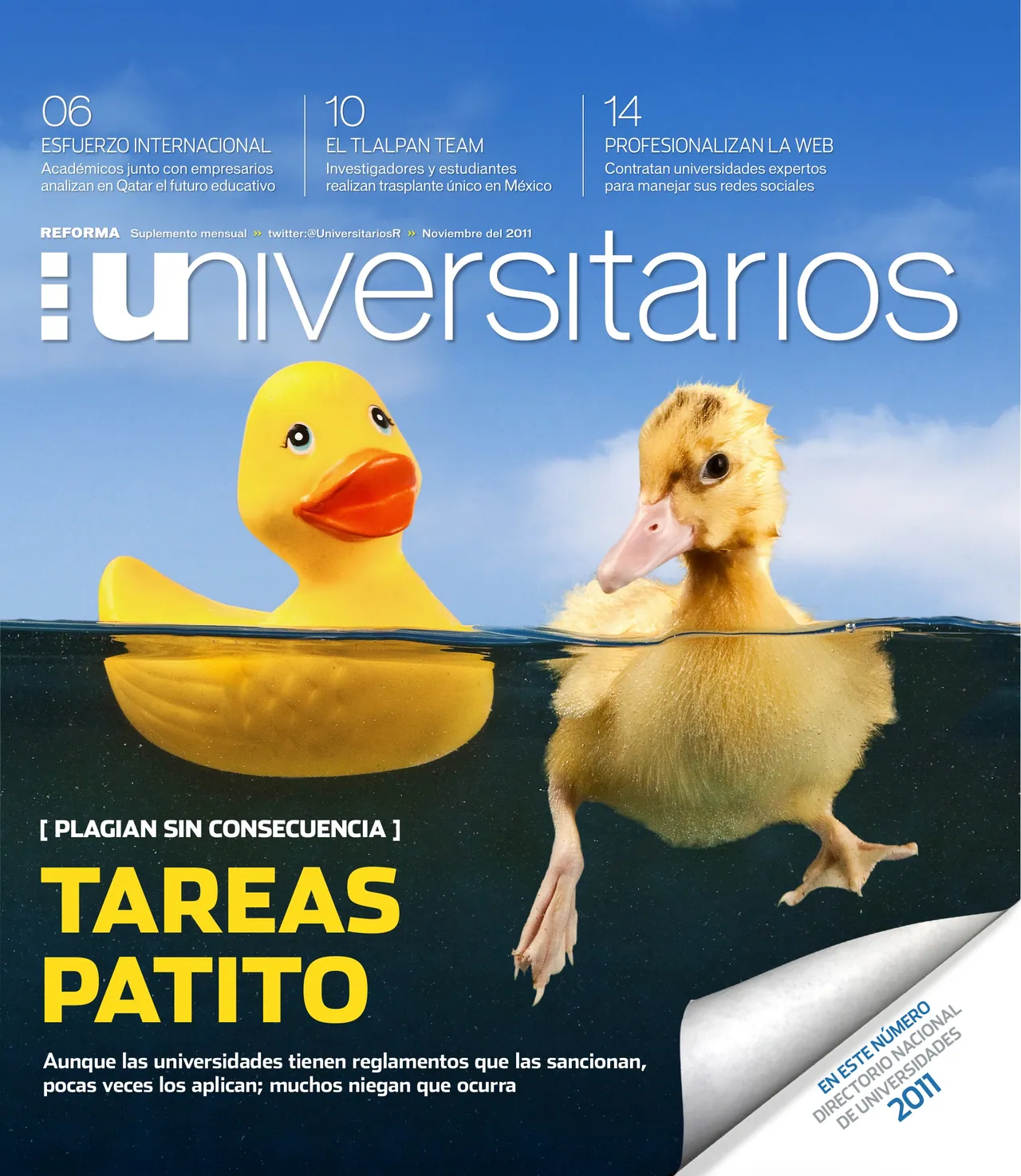 Universitarios cover ‘Tareas patito’: a rubber duck beside a real duckling